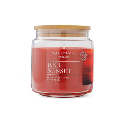 George Home medium jar Red Sunset candle, imported from the UK