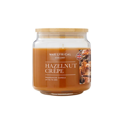 Hazelnut Crepe scented jar candle cocoa hazelnut, imported from the UK