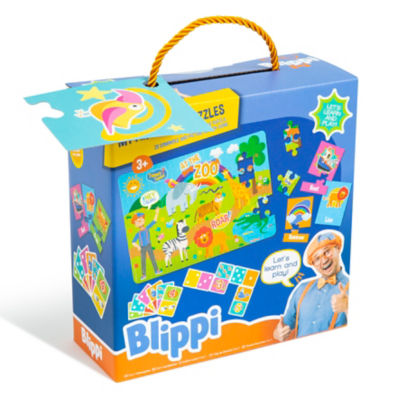 Blippi 3-in-1 puzzle set for toddlers, imported from the UK