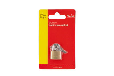 Brass padlock 20mm with steel chrome plated shackle design (British brand)