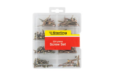 Sterling 224 piece wood screw kit (British brand)
