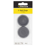 Sterling black bath plug 1 3/4 inch ring pull, UK version