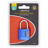 Sterling Combination Padlock 30mm Anodised Aluminium (British brand)