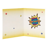 Birthday card with comic design and envelope, 154mm x 184mm, imported from the UK