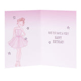 George girl in dress birthday card 136x209, UK version
