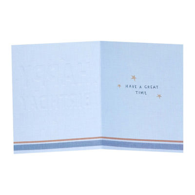 George Home birthday card with stripy design and envelope - British product