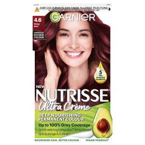 Garnier Nutrisse 4.6 Deep Red permanent hair dye, imported from the UK