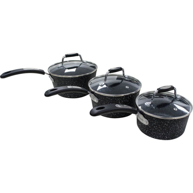 Scoville Neverstick 3 piece saucepan set (British brand)