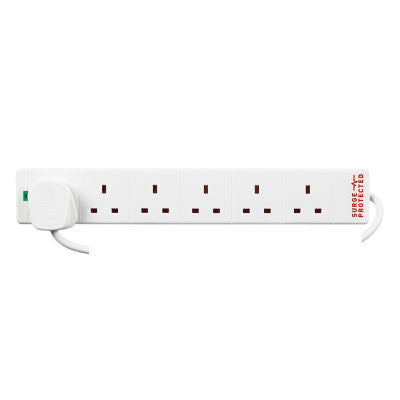Status 6-way extension lead 2m (British brand)