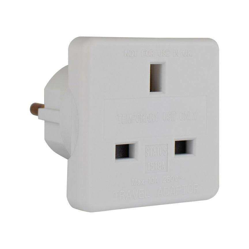 Status European Travel Adaptor GOODS ASDA