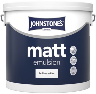 Johnstone's Matt Brilliant White emulsion 5L, UK version