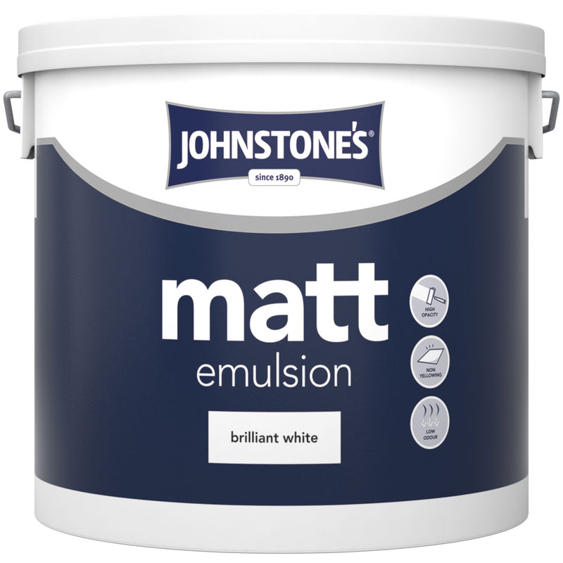 Johnstone's Matt Brilliant White emulsion 5L, UK version
