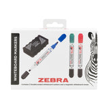 Zebra 3 double-ended whiteboard markers and magnetic eraser (British brand)