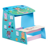 Peppa Pig wooden play desk with chalkboard, sustainable wood - British product