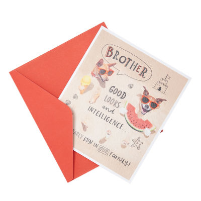 Carlton Photographic Dogs Brother Birthday Card