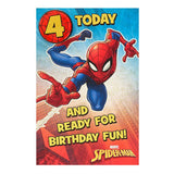 ASDA Marvel Spider-Man Age 4 Birthday Card British Greeting Card 210 x 137mm- Buy online at McGrocer