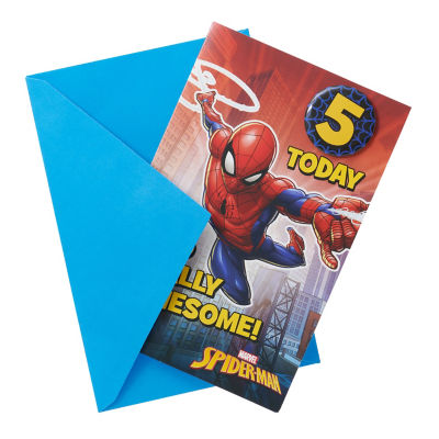 Marvel Spider-Man 5th birthday card 155x235mm, imported from the UK