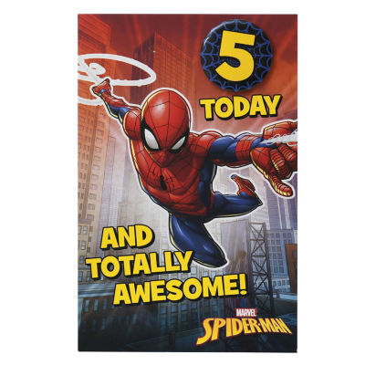 Marvel Spider-Man 5th birthday card 155x235mm, imported from the UK