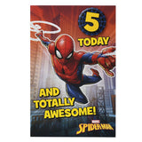 Marvel Spider-Man 5th birthday card 155x235mm, imported from the UK