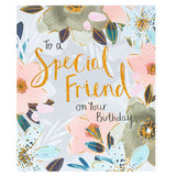 ASDA George Home Floral with Pink Flowers Birthday Card 15.4cm x 18.4cm- Buy online at McGrocer