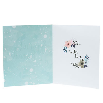 George Home floral pink flowers birthday card 15.4cm x 18.4cm, UK version