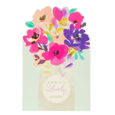 George Home Vase of Flowers Birthday Card 137mm x 210mm