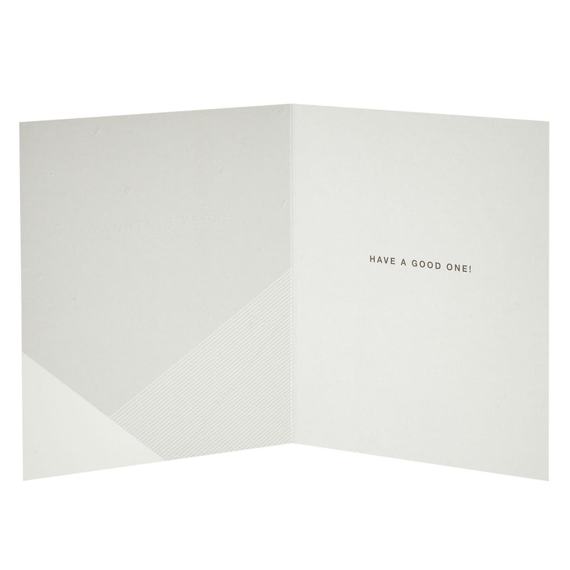 George Home green and gold birthday card 154 x 184mm, UK version