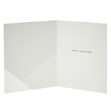 George Home green and gold birthday card 154 x 184mm, UK version