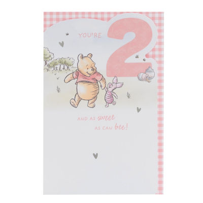 Disney Winnie the Pooh 2nd Birthday Card 155x235mm - British product