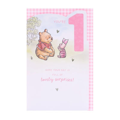 Disney Carte de vœux Winnie l'Ourson pour 1er Anniversaire 155 x 235 mm