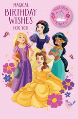 Disney Princess Birthday Card with Badge Envelope Included