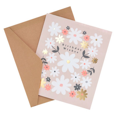George Home floral birthday card with envelope - British product