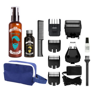 Wahl Multigroomer grooming kit with beard shampoo and oil (British brand)