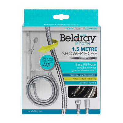Beldray shower hose chrome finish 1.5m, imported from the UK