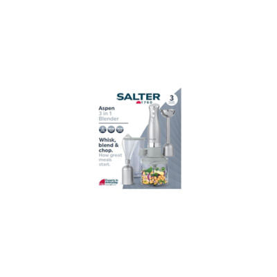 Salter Aspen 3-in-1 blender set, silver, imported from the UK
