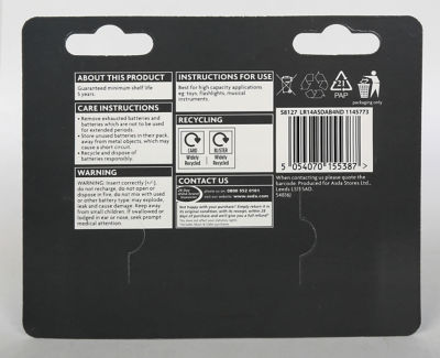 ASDA Long Life alkaline C batteries 4 pack, UK version