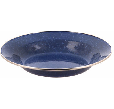 Ozark Trail enamel camping plate in blue, 26cm, imported from the UK