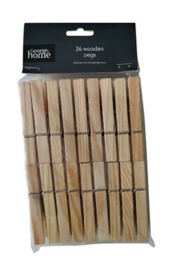 George Home wooden clothes pegs 36 pack, UK version
