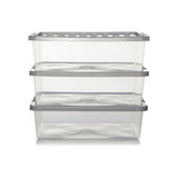 George Home underbed storage boxes silver 3-pack 59x40x18cm, UK version