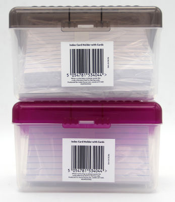 ASDA index card box 100 cards assorted colours - British product