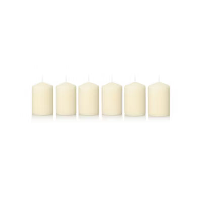 George Home unscented cream pillar candles 6 x 267g, UK version