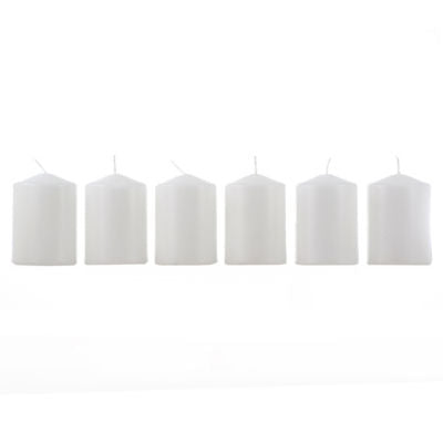 George Home unscented white pillar candle, UK version