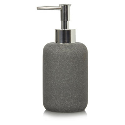 George Home charcoal sandstone effect soap dispenser 7.5x18.5 cm, imported from the UK
