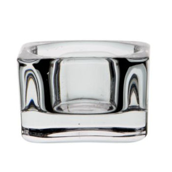 George Home square glass tealight holder for candles - British product