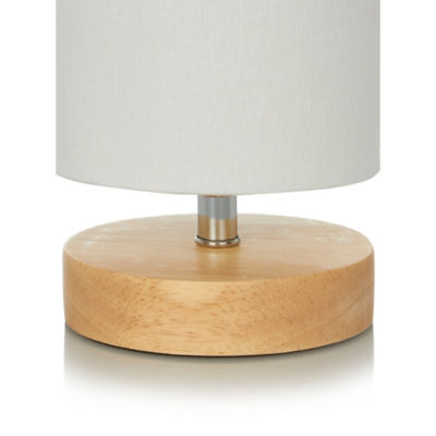 Lampe cylindre en bois blanc George Home 30cm (marque britannique)