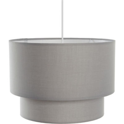 George Home Grey Two-Tier Light Shade 28.5x28.5x20cm, UK version