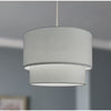 George Home Grey Two-Tier Light Shade 28.5x28.5x20cm, UK version