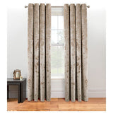 George Home champagne embossed crushed velvet effect curtains, UK version