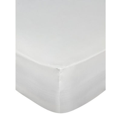 George Home White Percale 100 Cotton Fitted Sheet - King