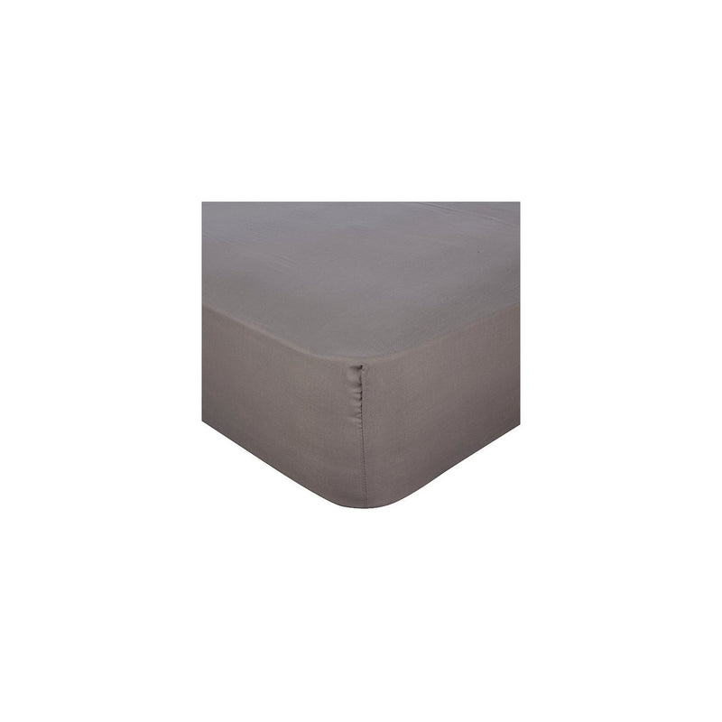 George Home Grey Percale Cotton Fitted Sheet Single, UK version